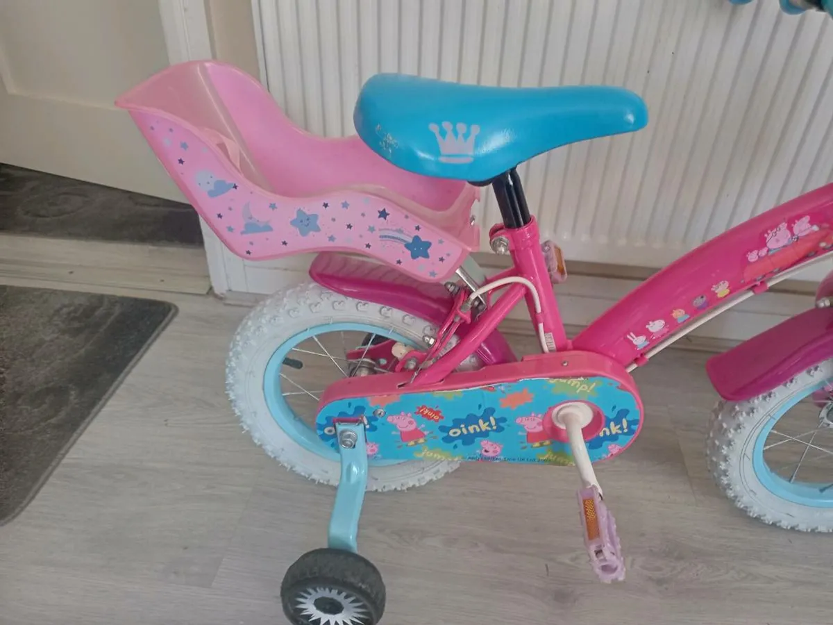 Kids pepper pig bike size 12 inch wheels - Image 4