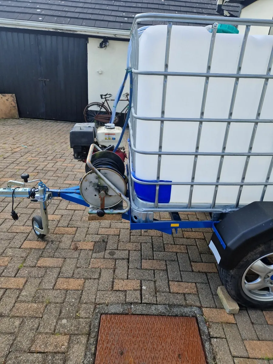 Ibc tank on trailer with power washer - Image 2