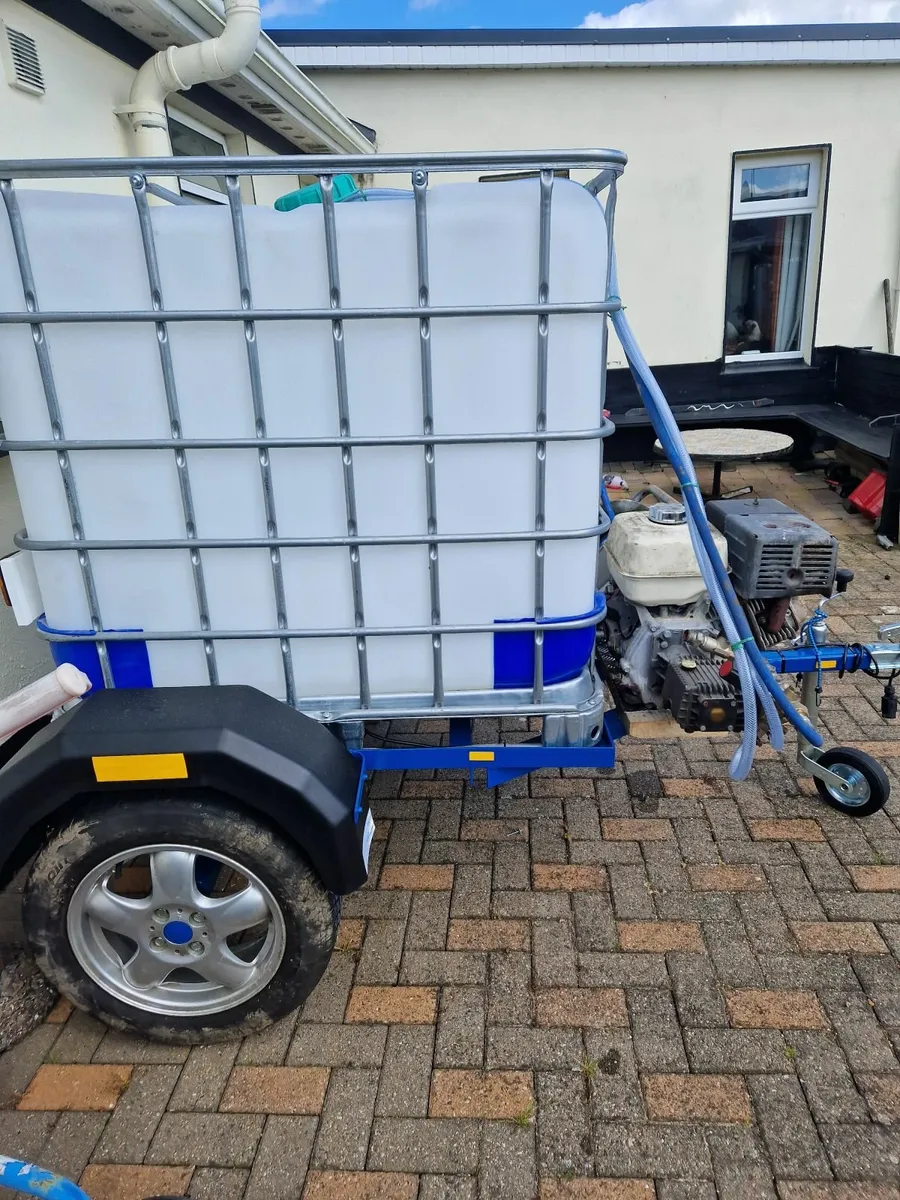Ibc tank on trailer with power washer - Image 3
