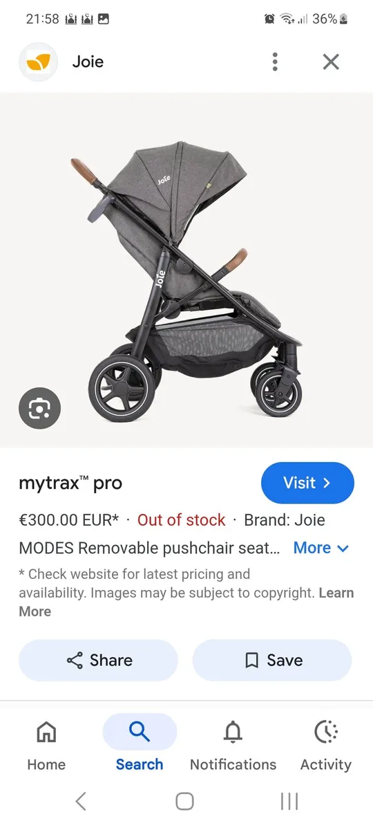 Joie pushchair as new - Image 1