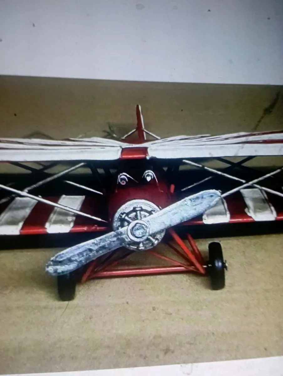 R ED  & WHITE BARON STEEL TIN PLANE - Image 4