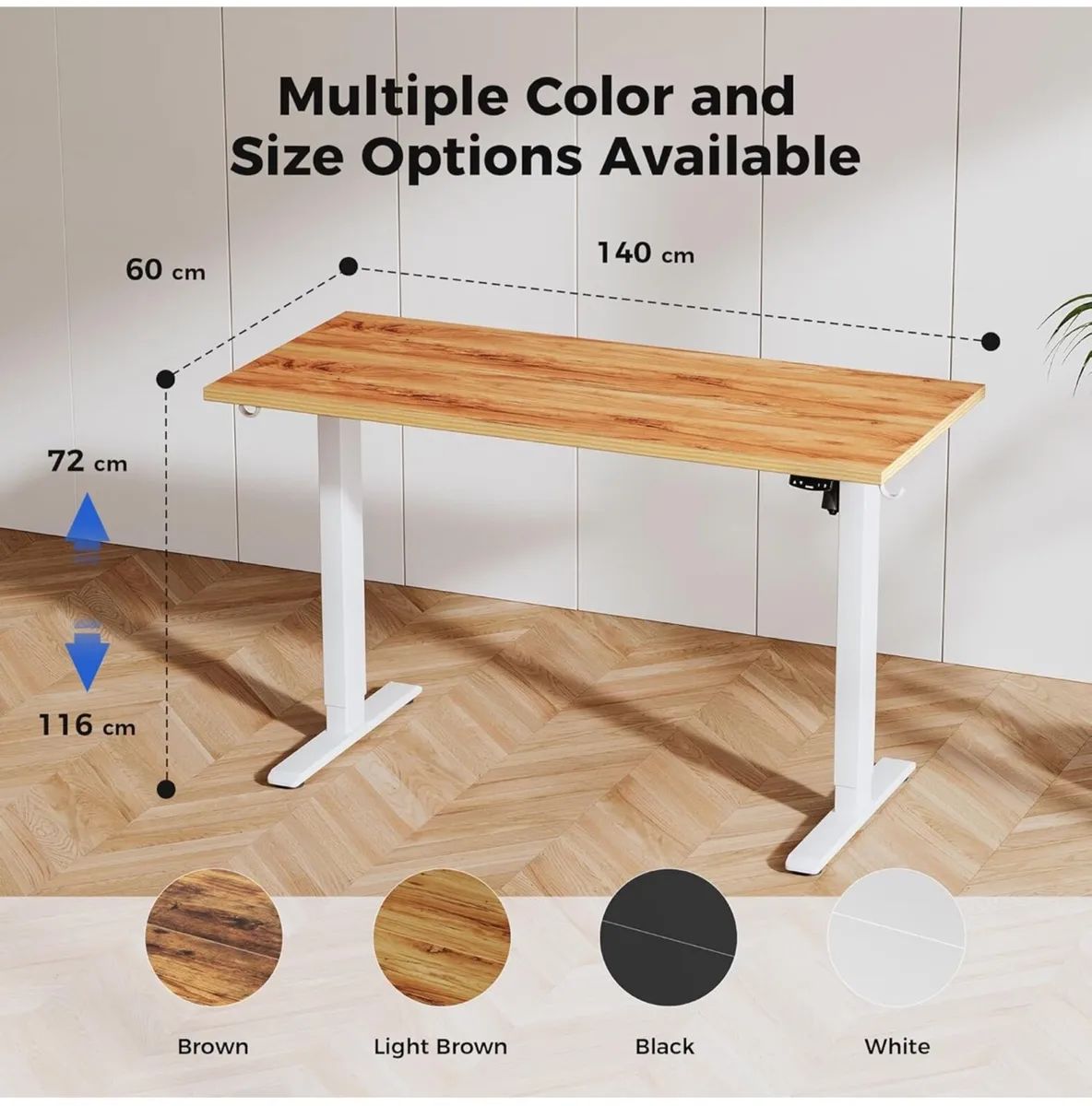Electric Standing Desk, 140 x 60 cm Height Adjusta - Image 1