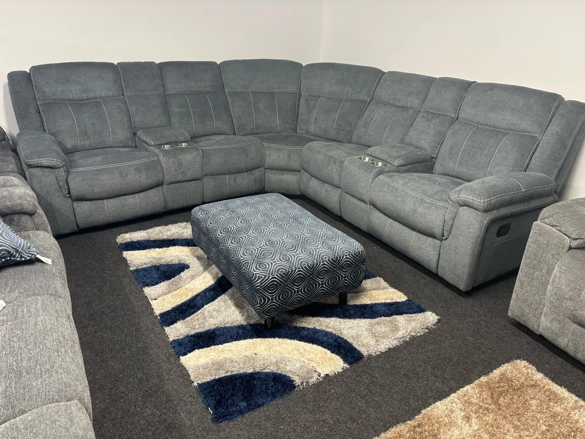 New Grey Paris Recliner Sofa - Image 1