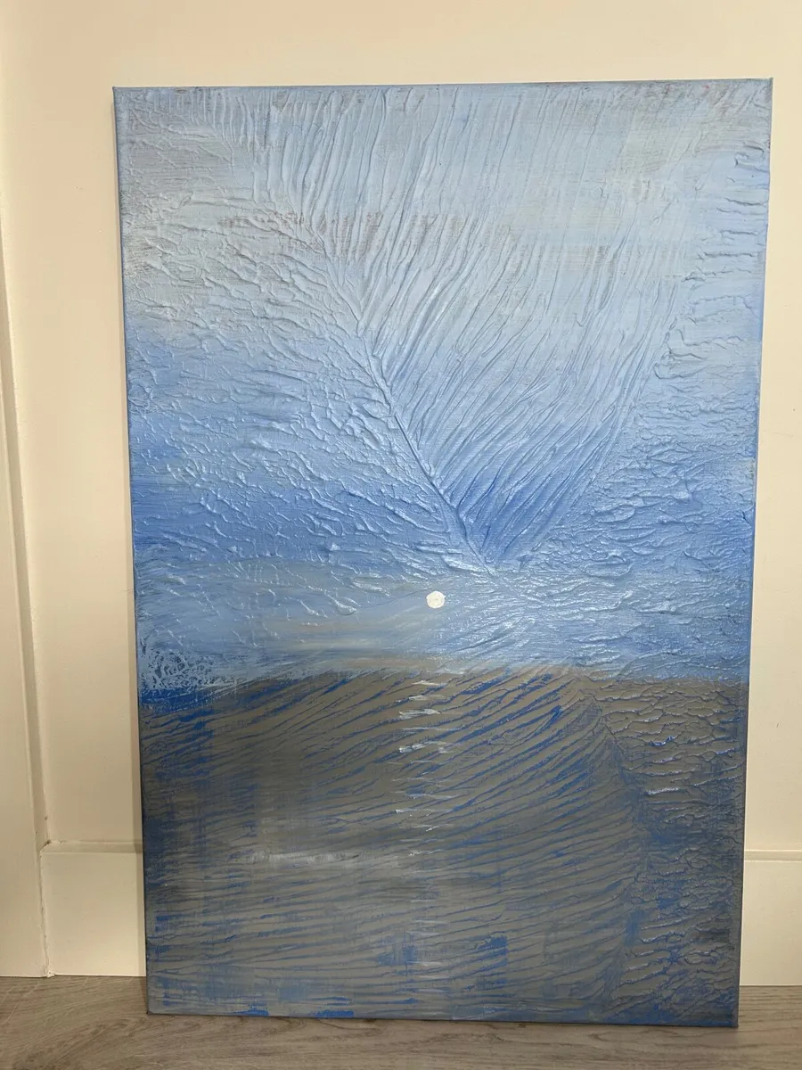Blue and grey sunrise painting - Image 1
