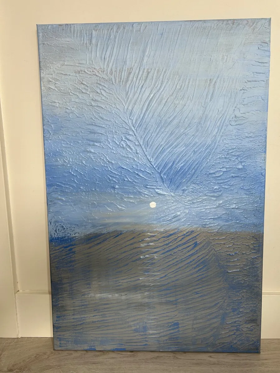Blue and grey sunrise painting - Image 2