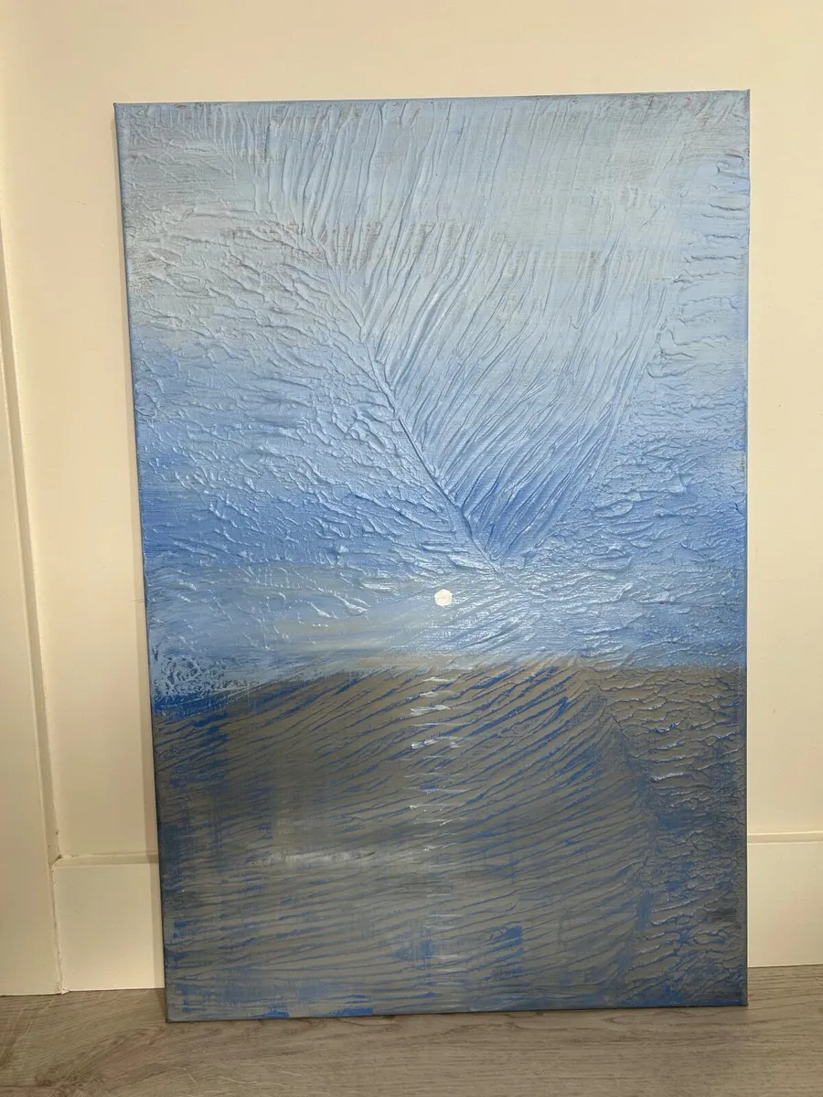 Blue and grey sunrise painting - Image 3