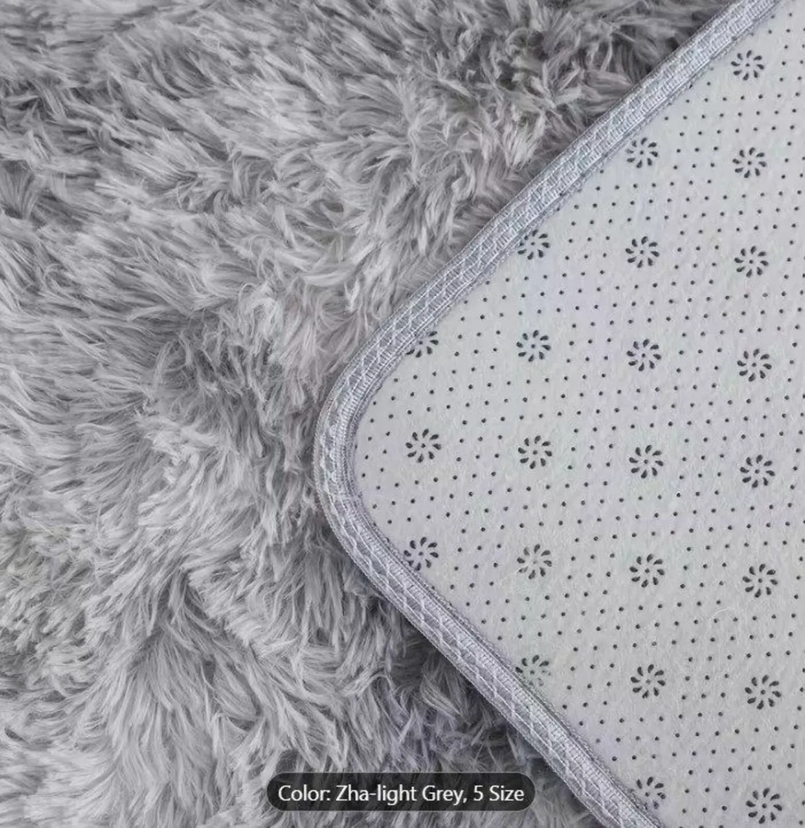 Shaggy Rug Non Slip 200 x 280cm  Grey, Coffee - Image 2