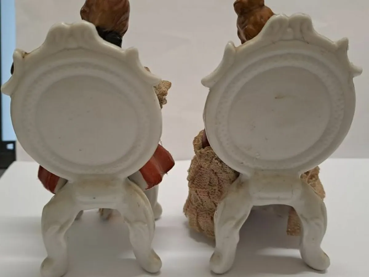 Dresden lace Victorian porcelain figurines - Image 2