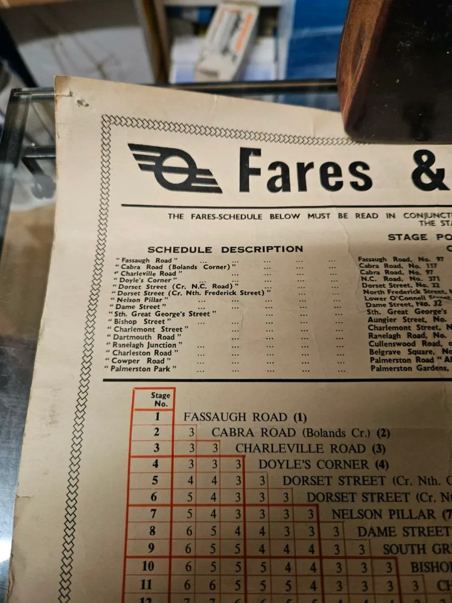 Vintage Dublin Bus Timetable - Image 2