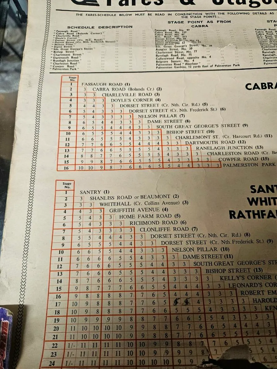 Vintage Dublin Bus Timetable - Image 4