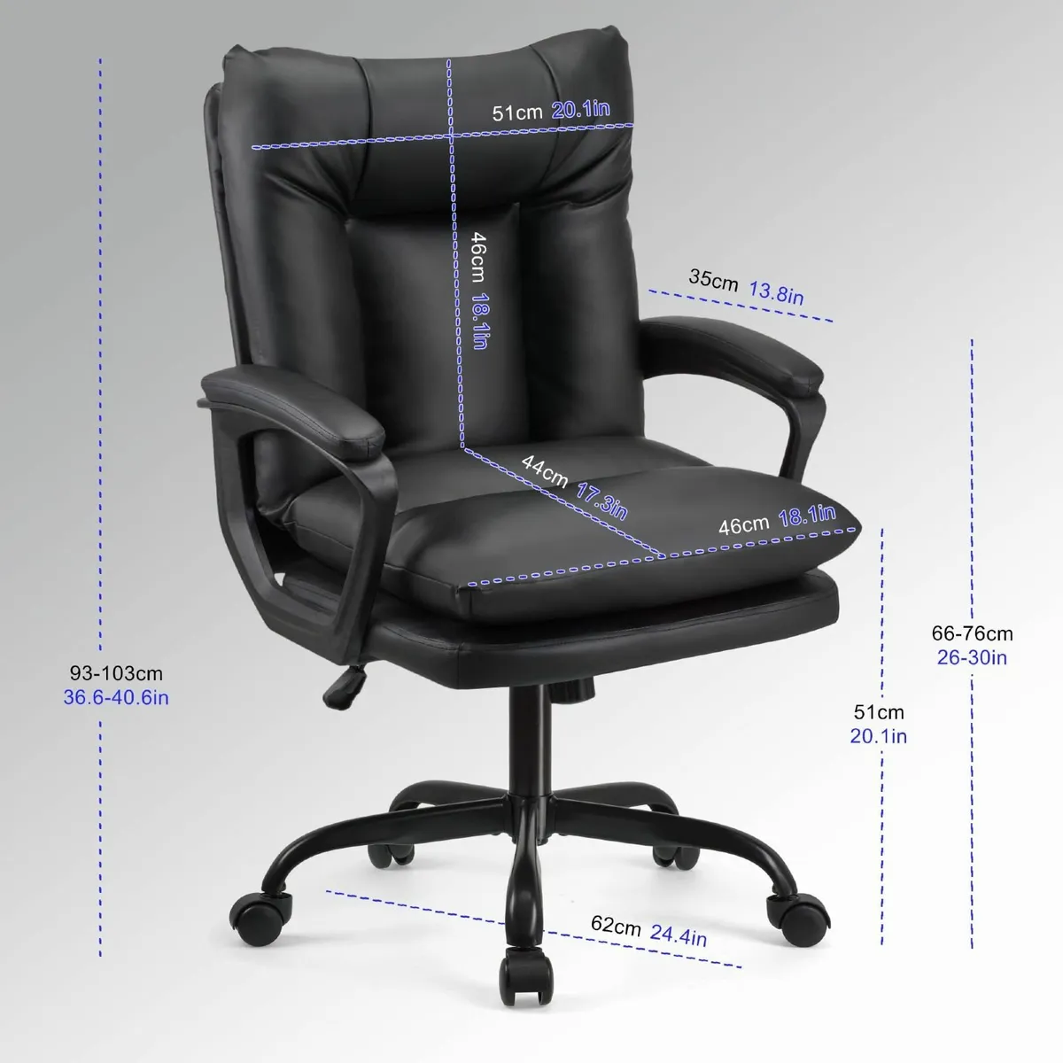 . Ergonomic office swivel chair executive seat PU - Image 3