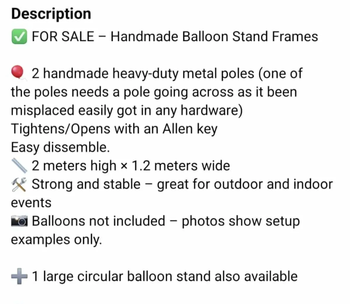Handmade balloon stand frame - Image 3