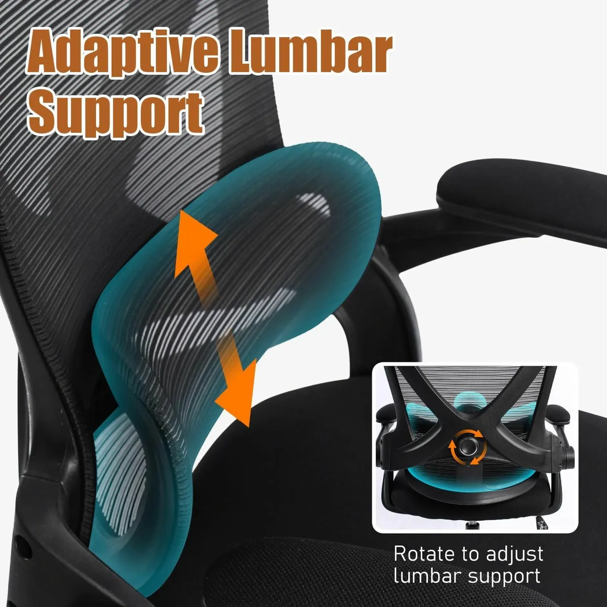 Ergonomic Office Chair Thick-Padded Flip-Up Armres - Image 4