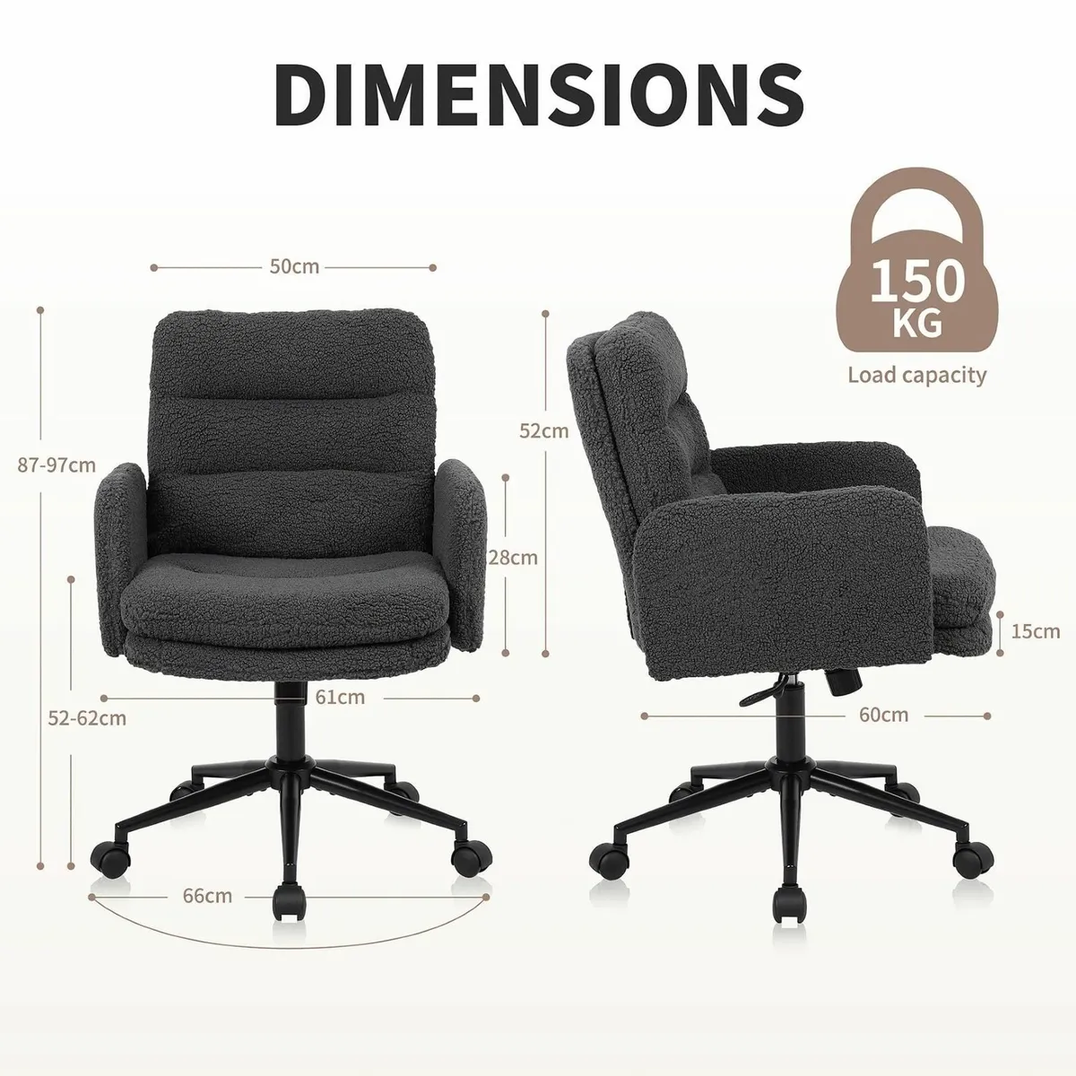 Office Chairs for Home Faux Cashmere Desk Chair Ad - Image 2