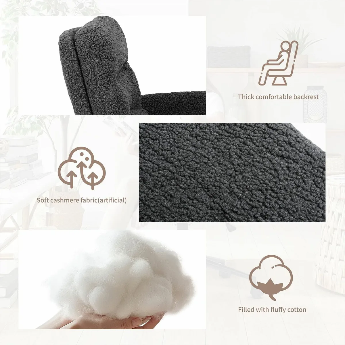 Office Chairs for Home Faux Cashmere Desk Chair Ad - Image 3