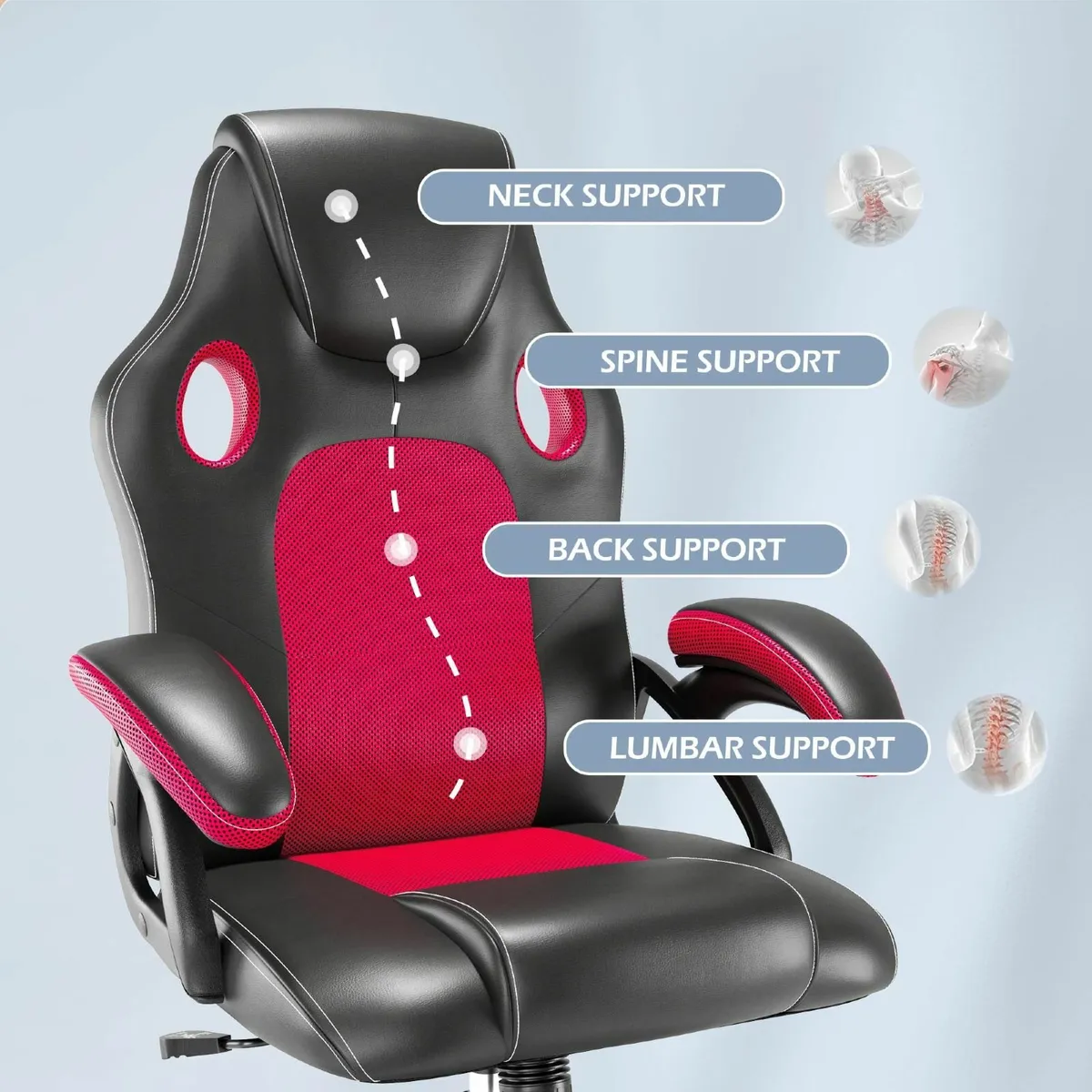 .Ergonomic high back seat breathable mesh insert p - Image 4