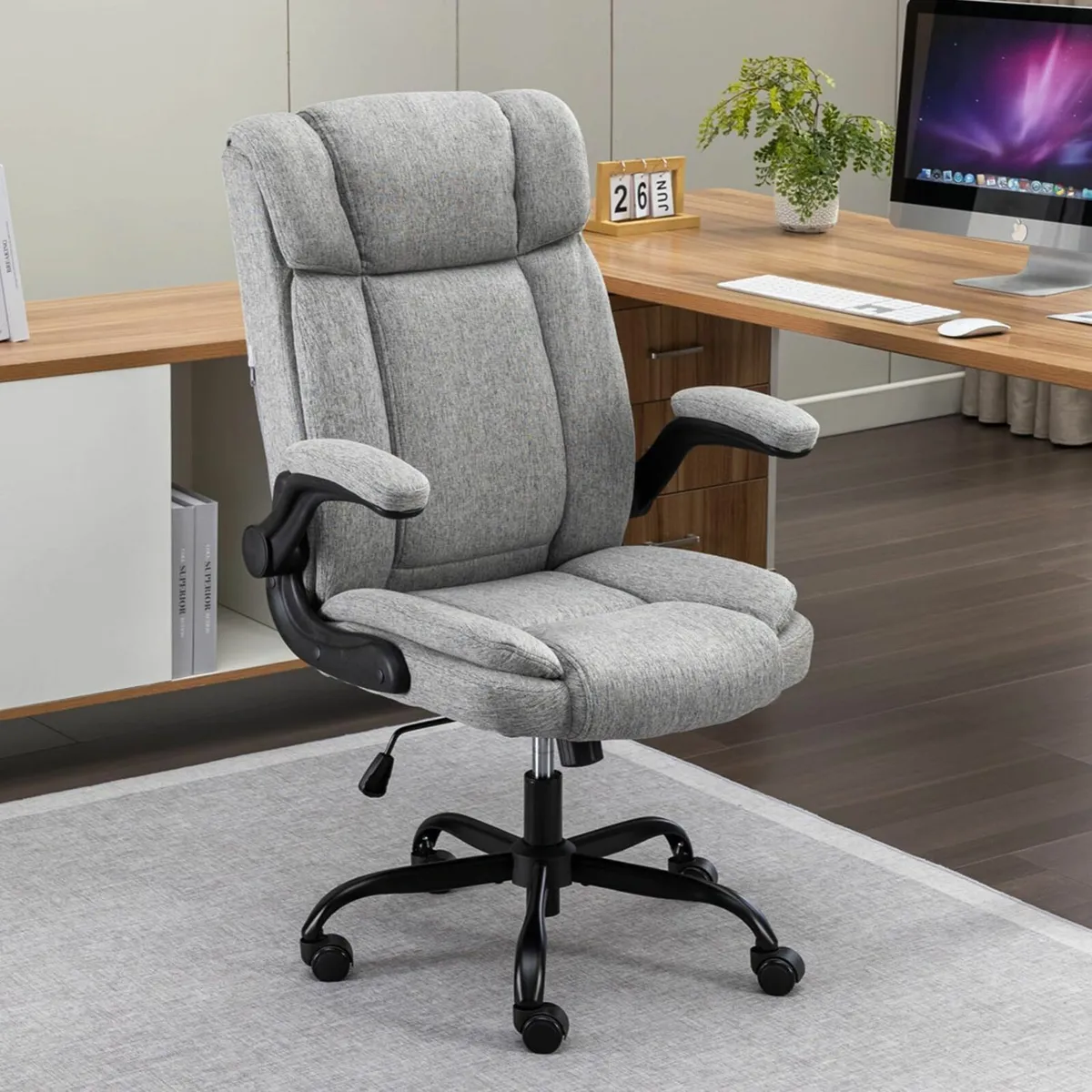 Executive Office Chair Flip-up Armrest High Back E - Image 1
