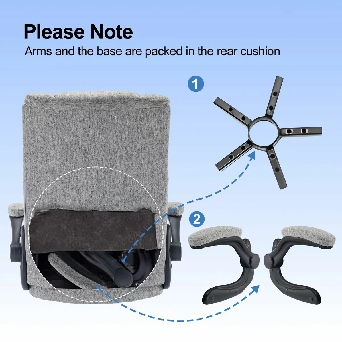 Executive Office Chair Flip-up Armrest High Back E - Image 4