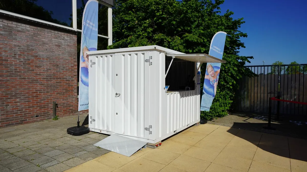 White Folding Canopy Container 3x2 meters RAL 9016 - Image 1