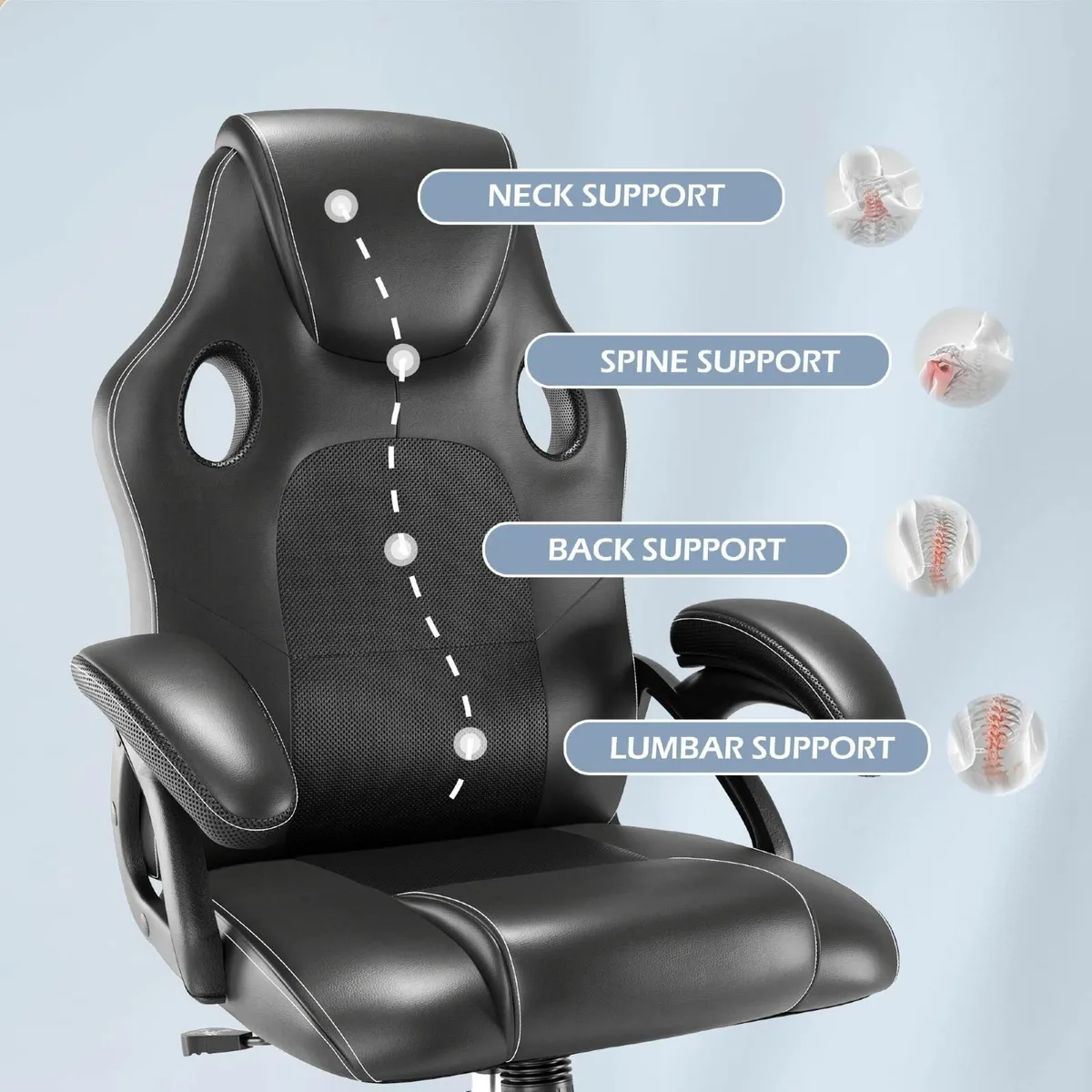 .Ergonomic high back seat breathable mesh insert p - Image 4