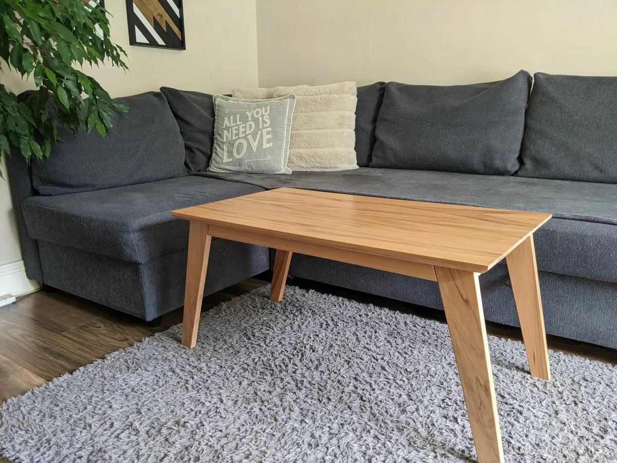 Handmade Beech Wood Coffee Table - Image 1
