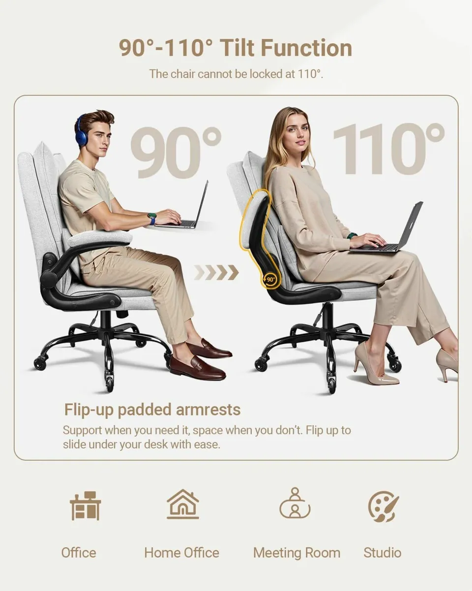 Executive Office Chair Double-Layer Thick Seat Cus - Image 4