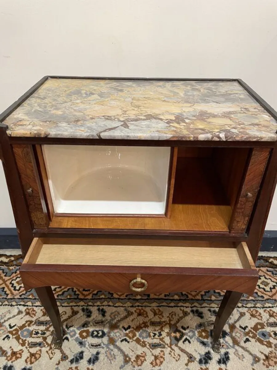 French Side Cabinet with Marble Top - Image 4