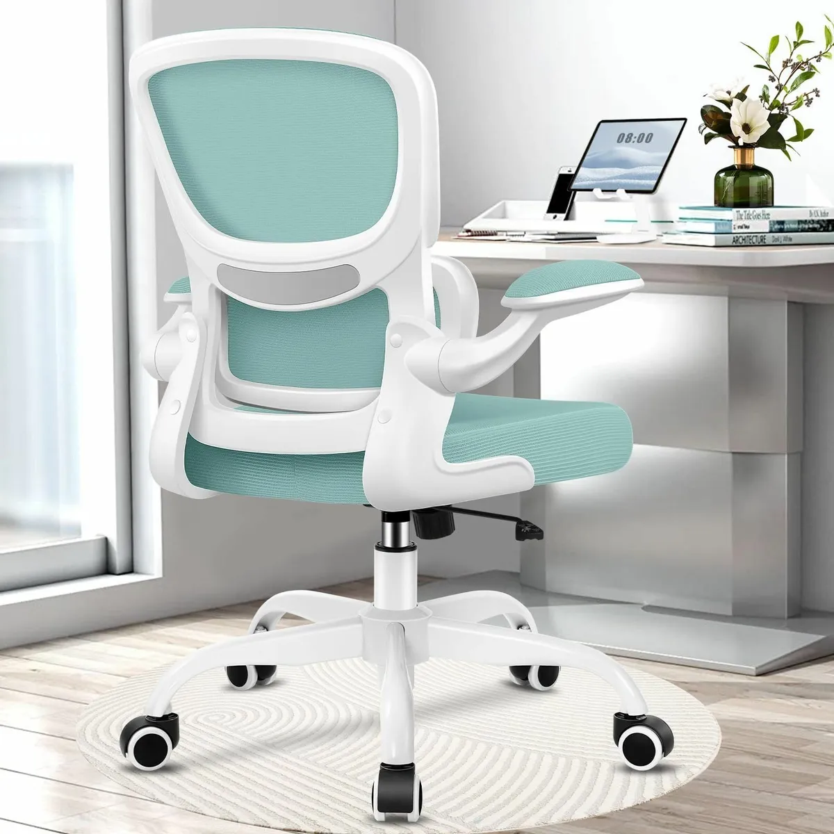 Ergonomic Office Chair Desk Flip-up Armrest and Lu - Image 1