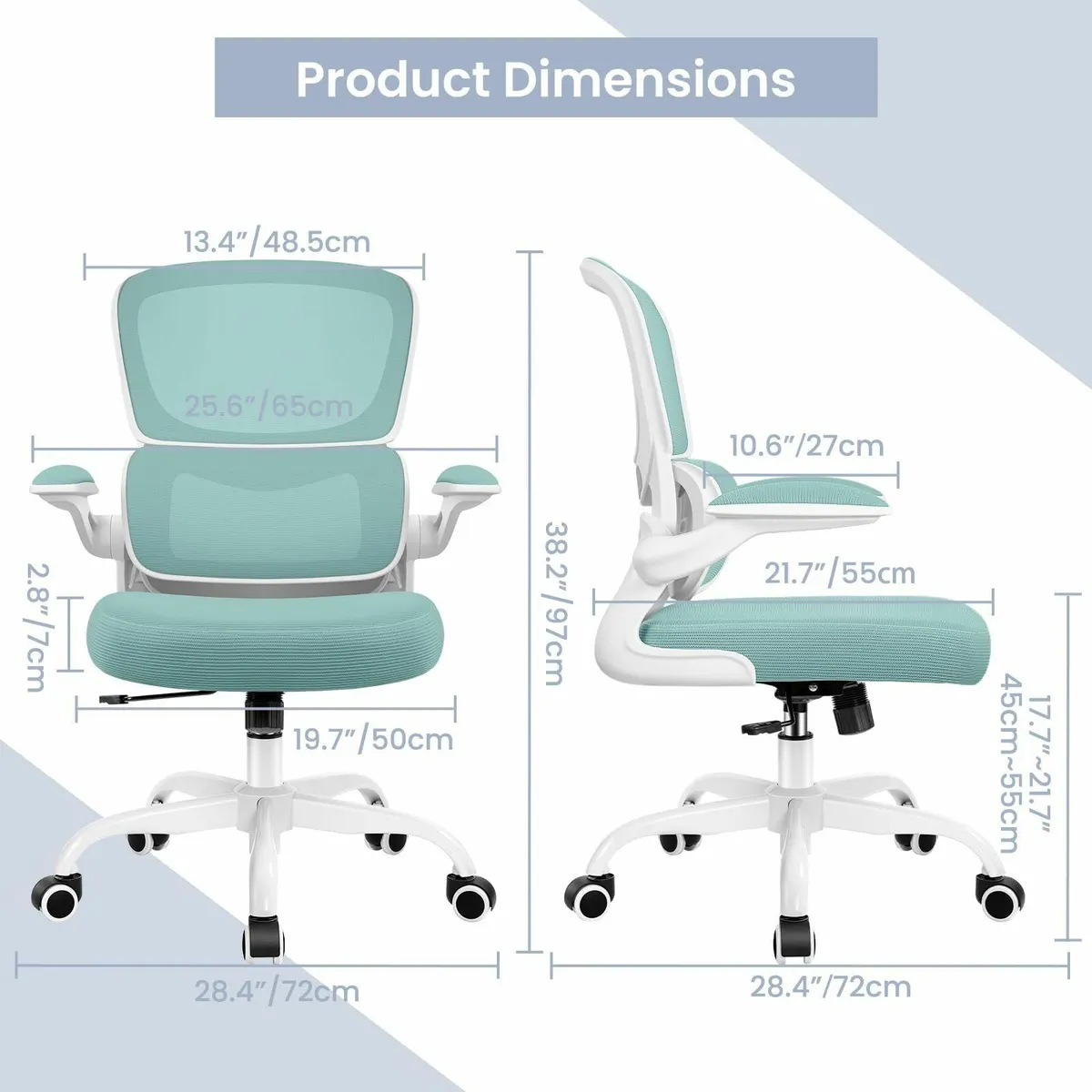 Ergonomic Office Chair Desk Flip-up Armrest and Lu - Image 2