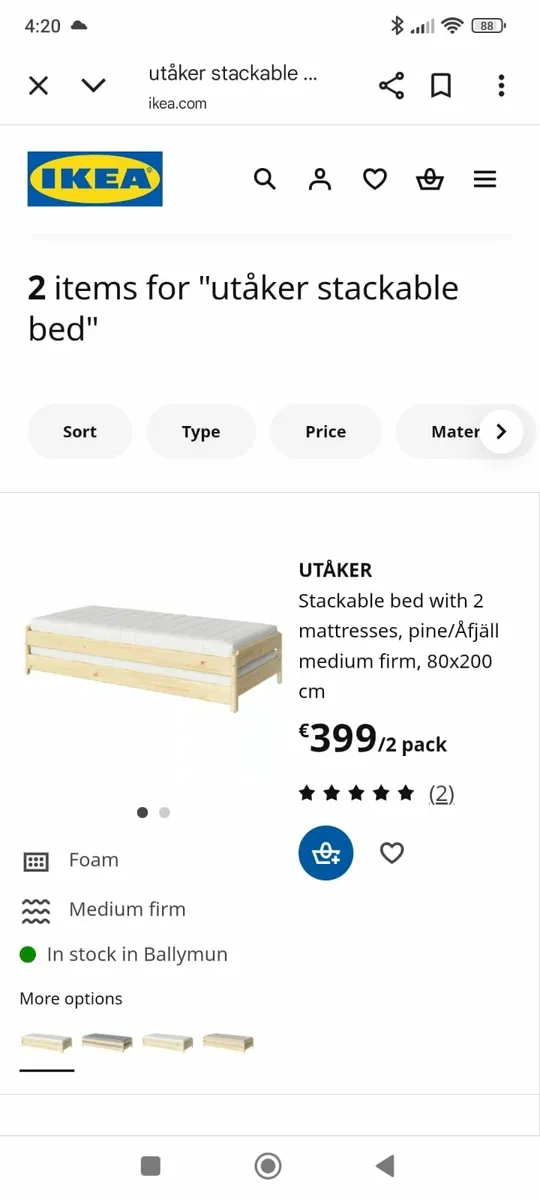 Utaker IKEA beds and mattress - Image 1