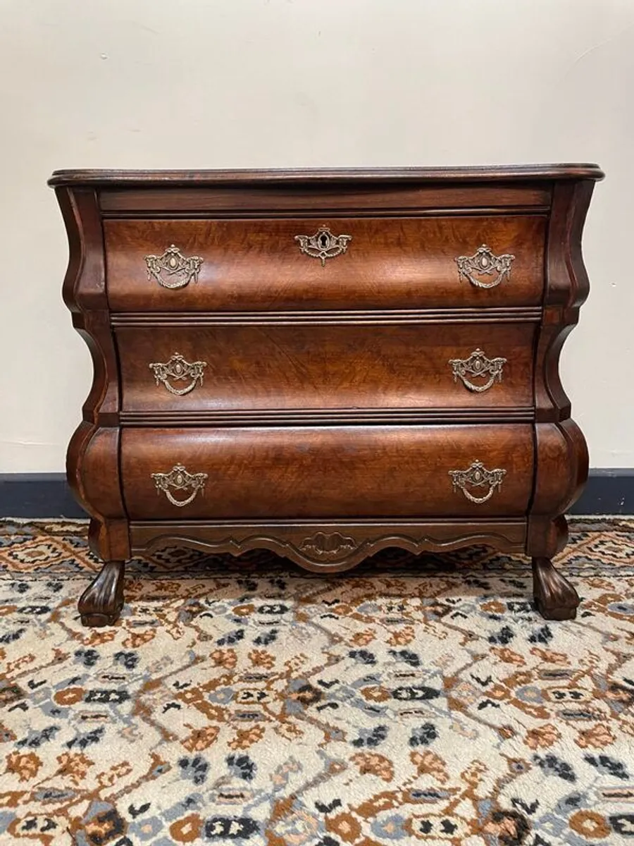 Small Mid Century Dutch Bombe Chest of Drawers - Image 1