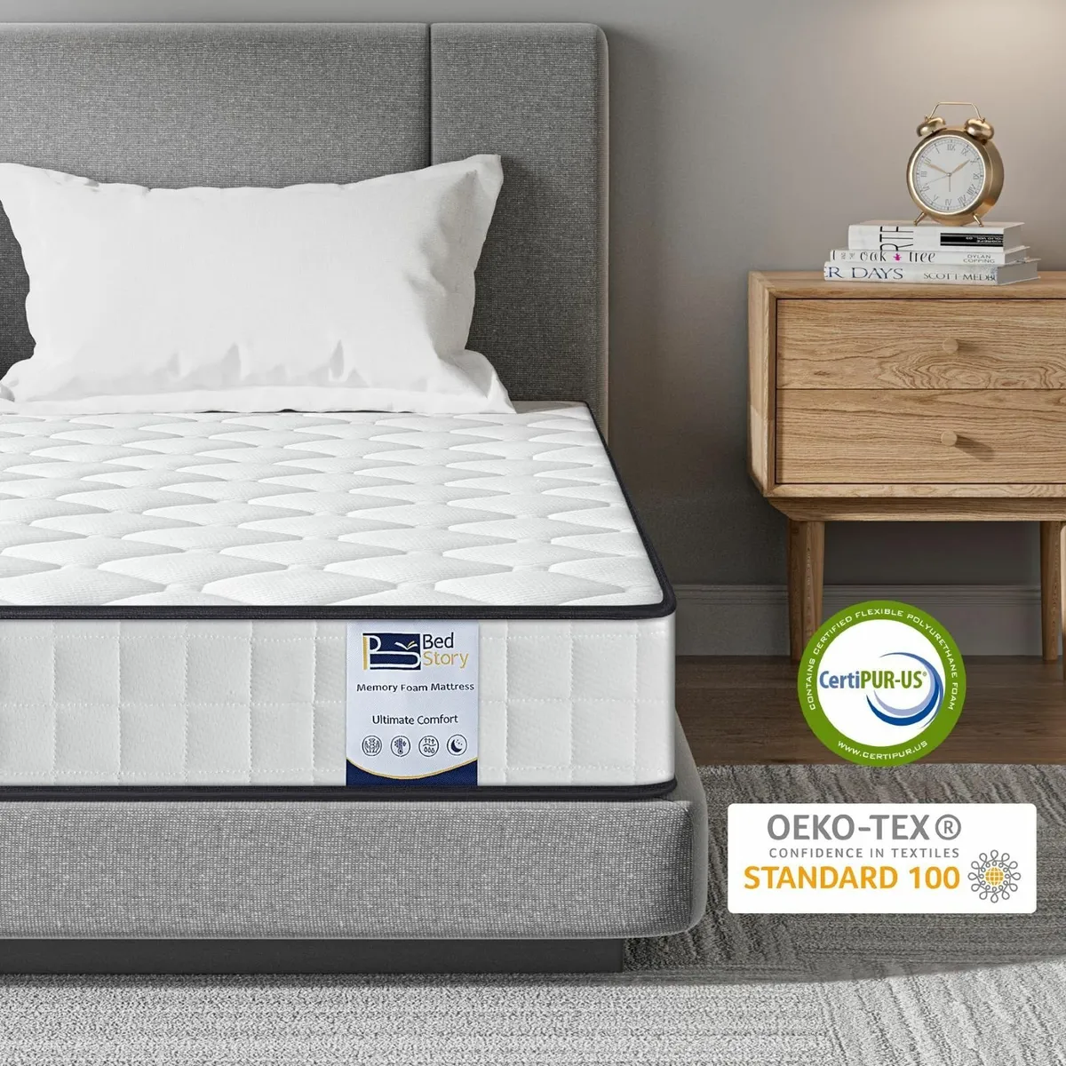 Single Mattress 90x190x14cm Medium Firm Hybrid for - Image 3
