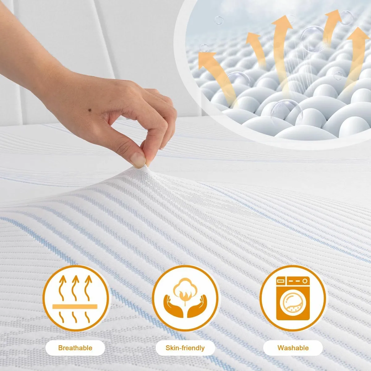 Mattress Topper Double Bed Memory Foam 7cm Machine - Image 4
