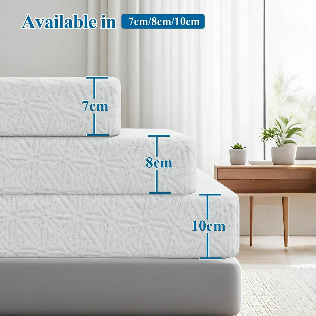 Memory Foam Mattress Topper 8cm Thickness Small Do - Image 2