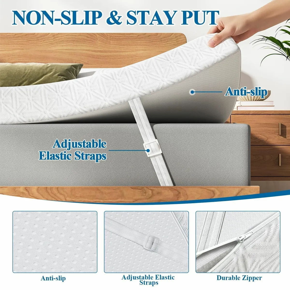 Memory Foam Mattress Topper 8cm Thickness Small Do - Image 4