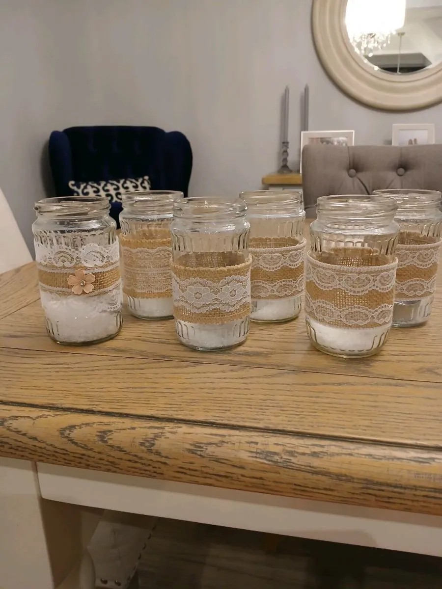 6 vintage glass jars - Image 1