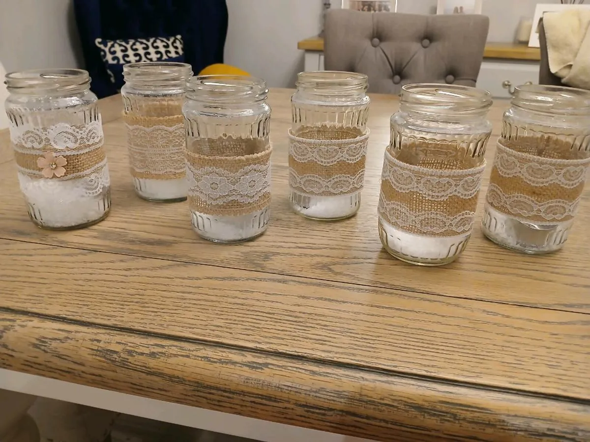 6 vintage glass jars - Image 2