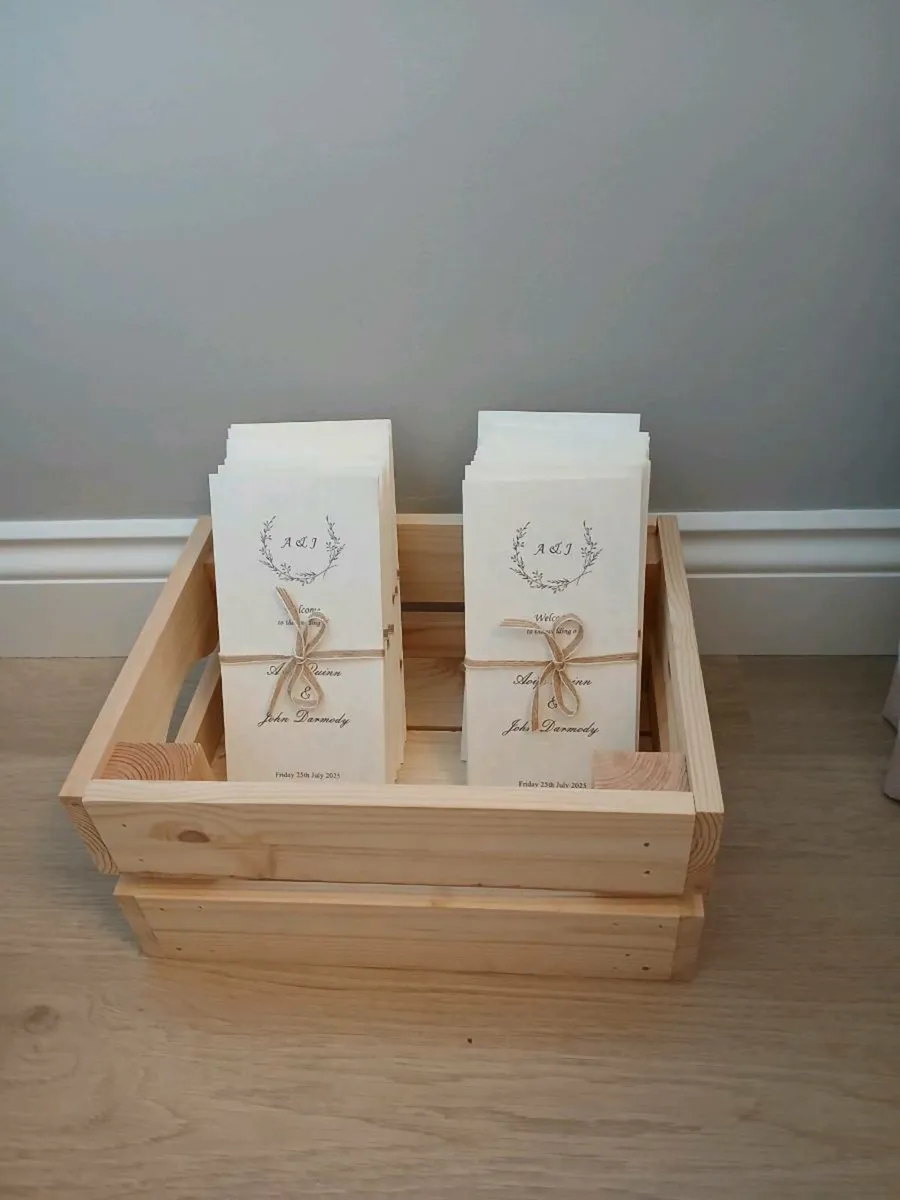 2 handmade solid wooden crates - Image 1
