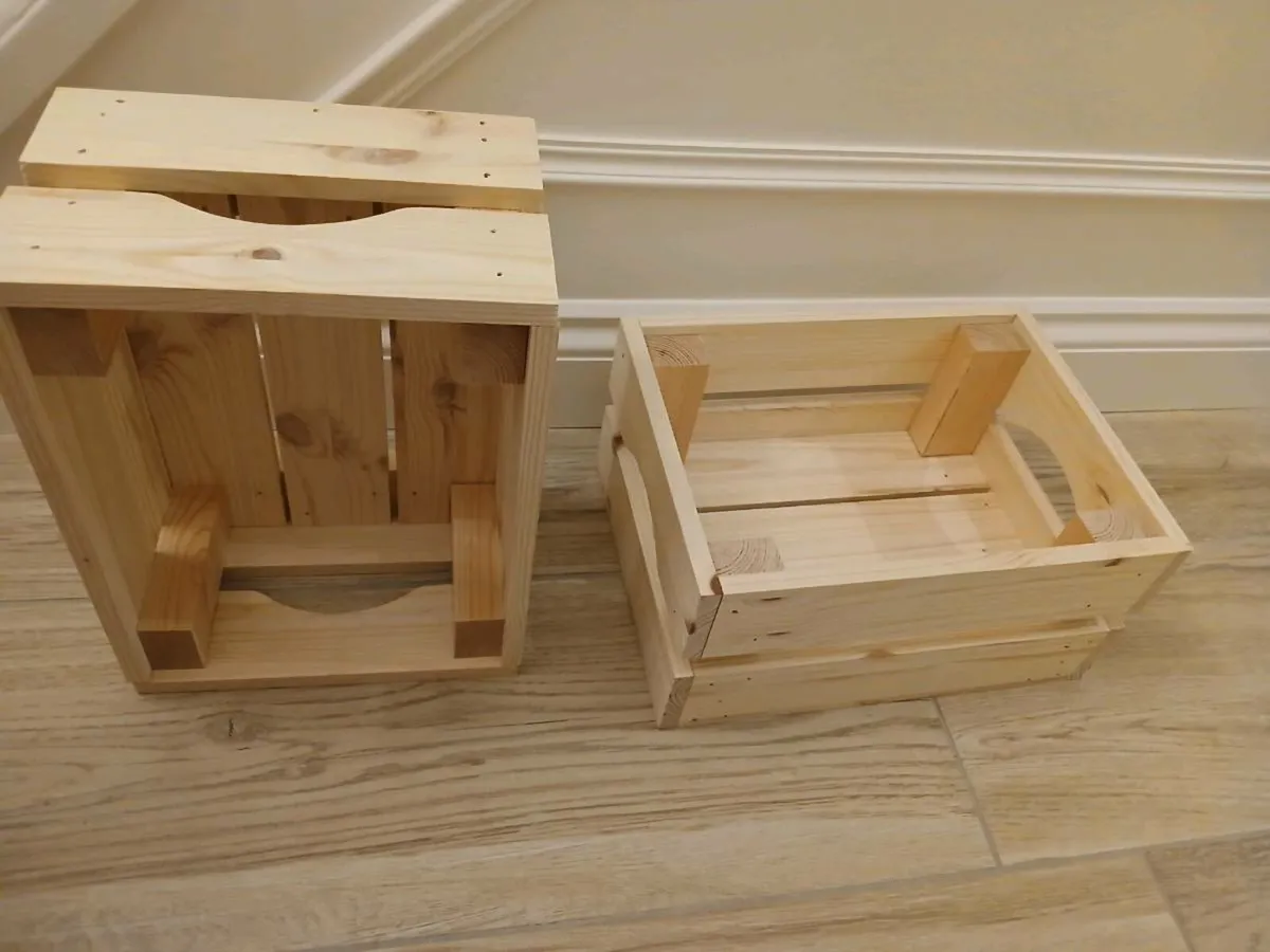2 handmade solid wooden crates - Image 2