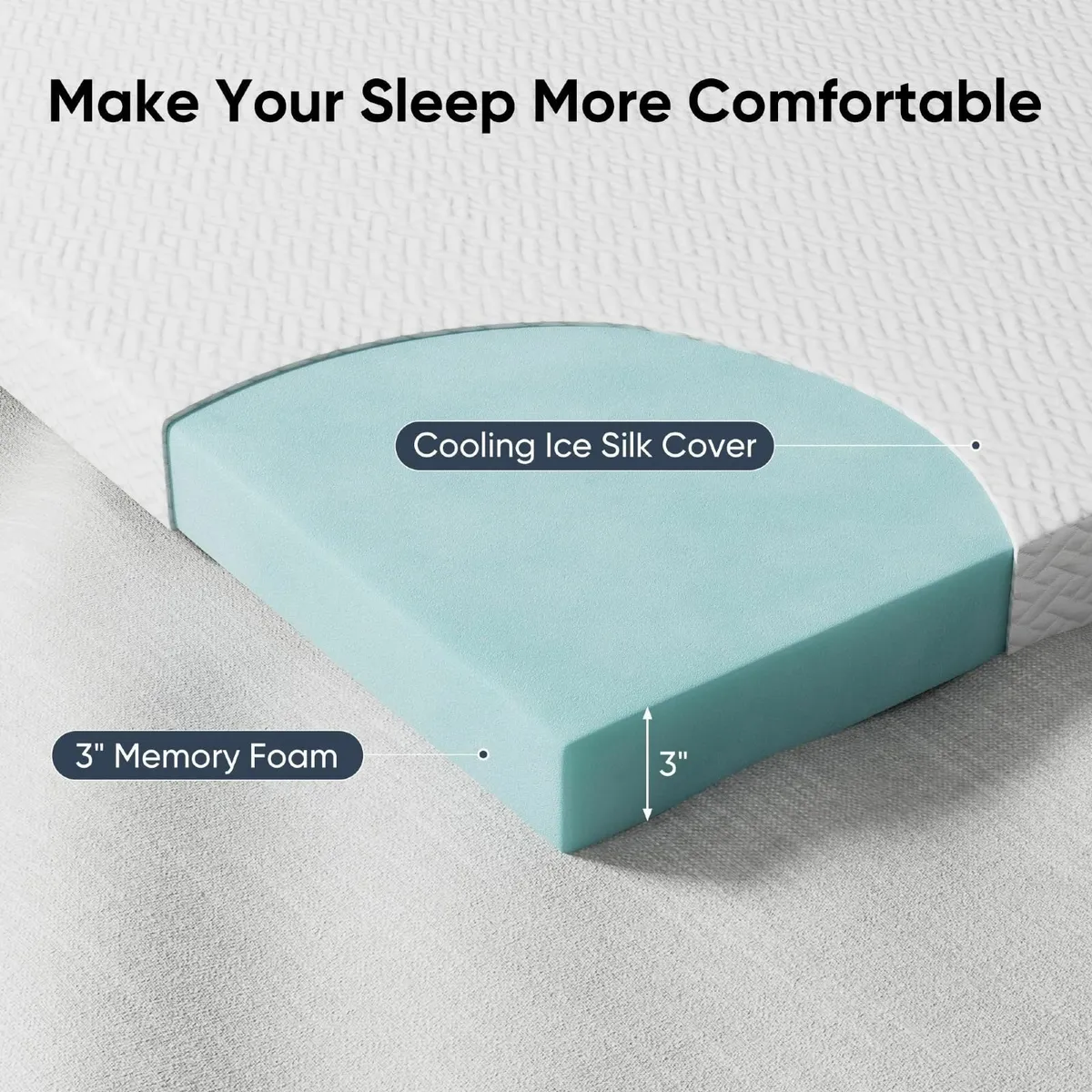 3 Inch Memory Foam Mattress Topper Double BedThick - Image 4