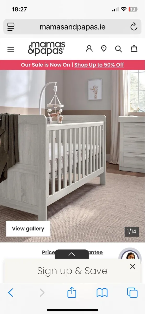 Mamas and Papas Atlas cotbed - Image 1