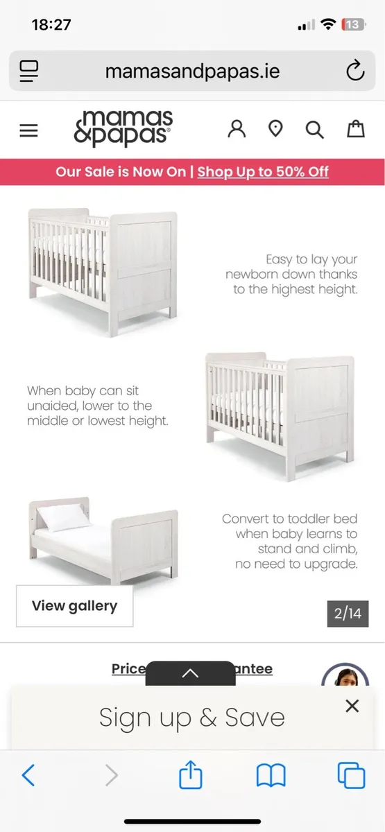 Mamas and Papas Atlas cotbed - Image 2