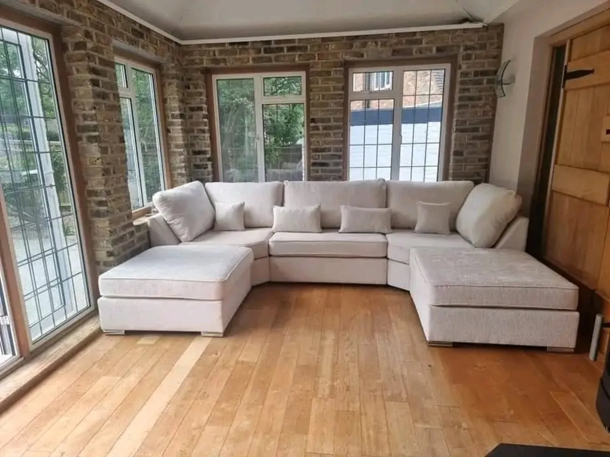 Ushape Scatter and Fullback Cushions Sofa - Image 1
