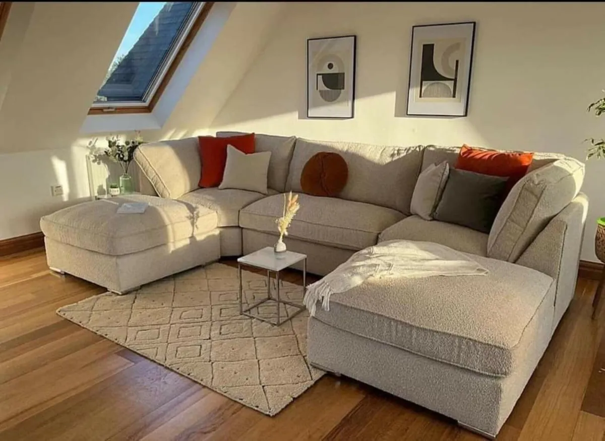 Ushape Scatter and Fullback Cushions Sofa - Image 4
