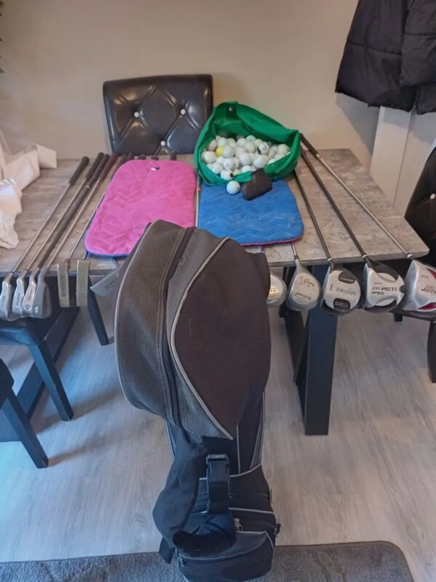A selection of golf clubs. Golf bag and Golf balls. - Image 2