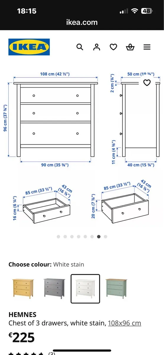 White Chest of Drawers - Image 1