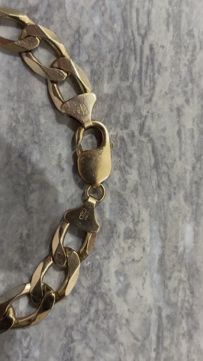 9ct solid gold curb bracelet 27.23 grams - Image 2