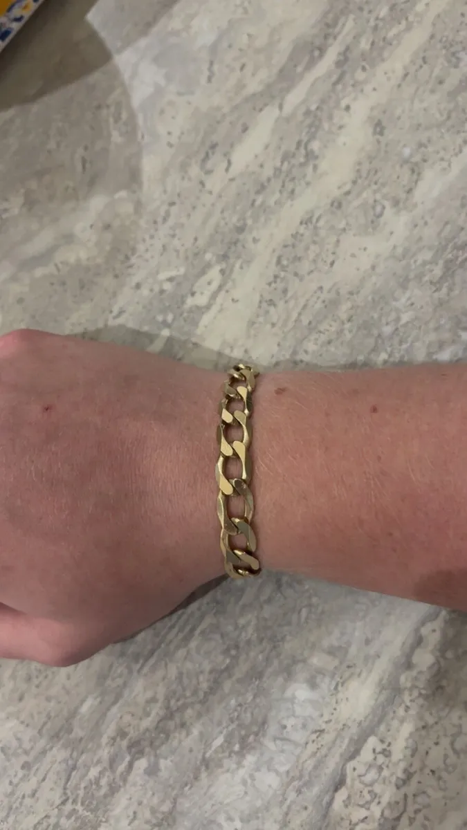 9ct solid gold curb bracelet 27.23 grams - Image 3