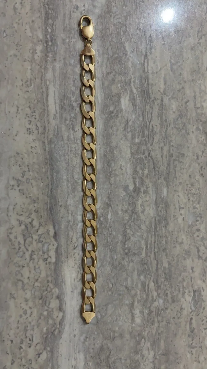 9ct solid gold curb bracelet 27.23 grams - Image 4