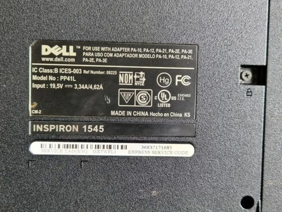 Dell Inspiron 1545 3GB RAM, 300GB HDD, Wins 7 Ulti - Image 2